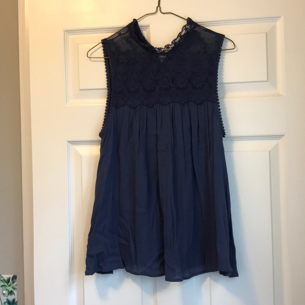 Altar’d state navy blue, sleeveless tank